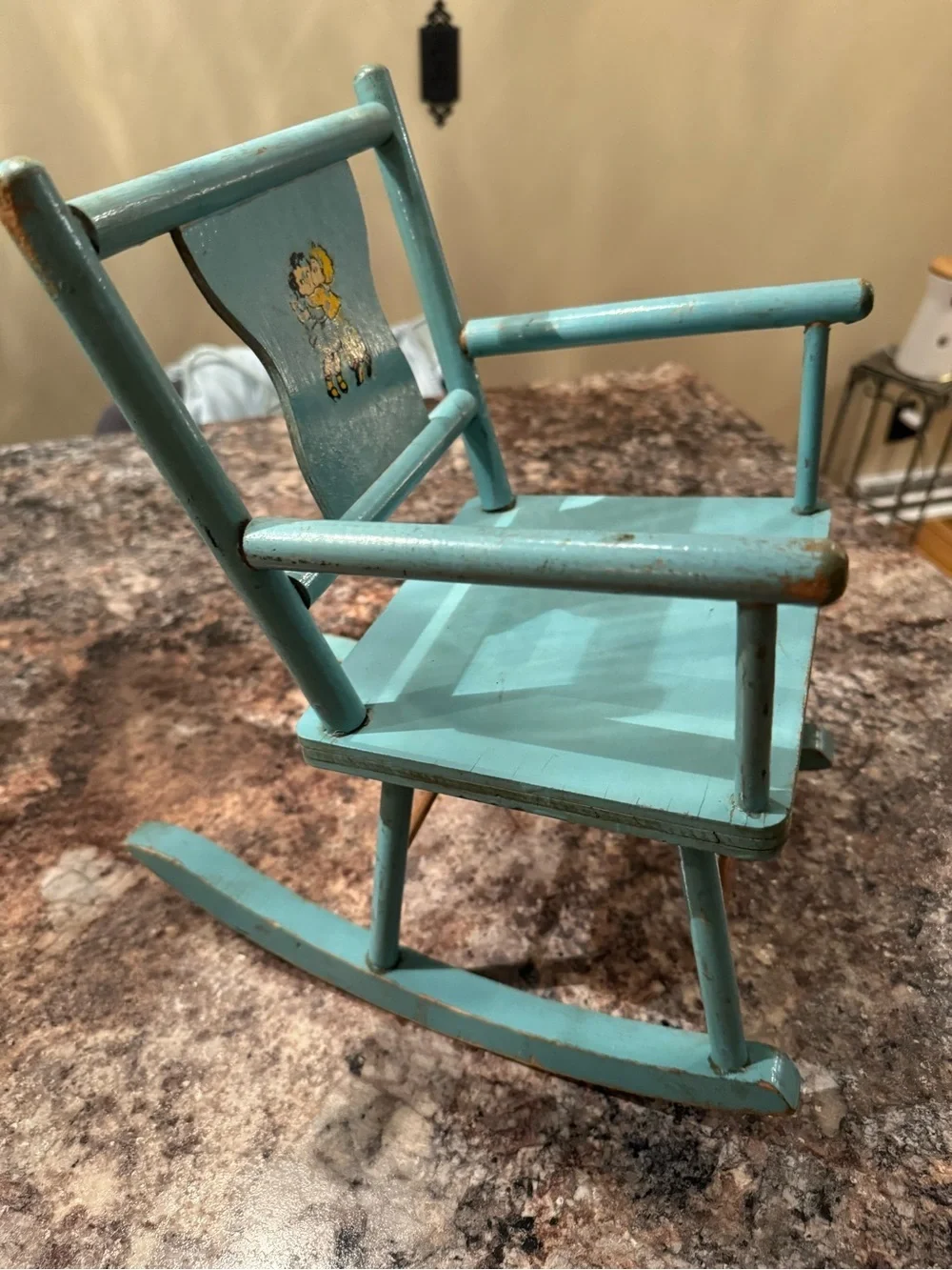 Vintage Style Kids Wooden Armchair - Teal